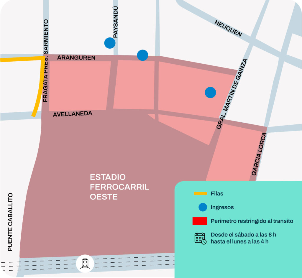 Evento en Ferro: Conocé las afectaciones de este sábado 13 y domingo 14